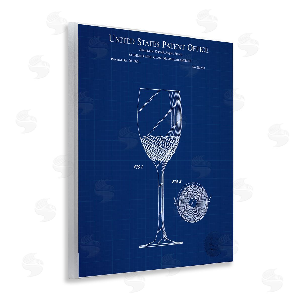 Wine Glass Blueprint Wood Plaque Wall Art, Home Decor by Karl Hronek