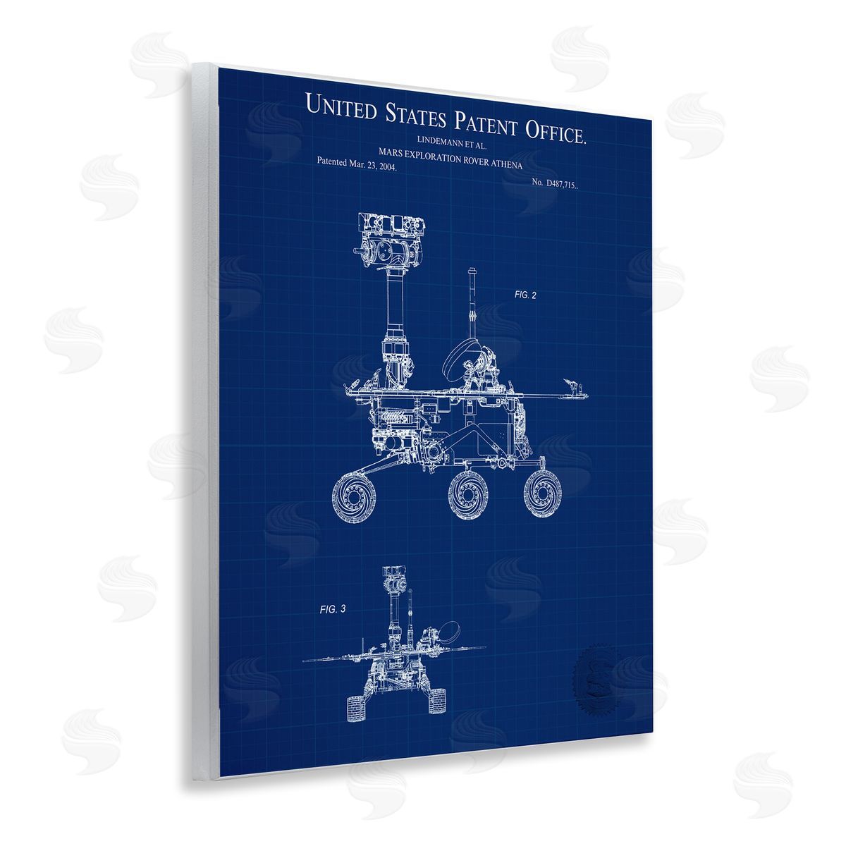 Mars Exploration Blueprint Wood Plaque Wall Art, Home Decor by Karl Hronek