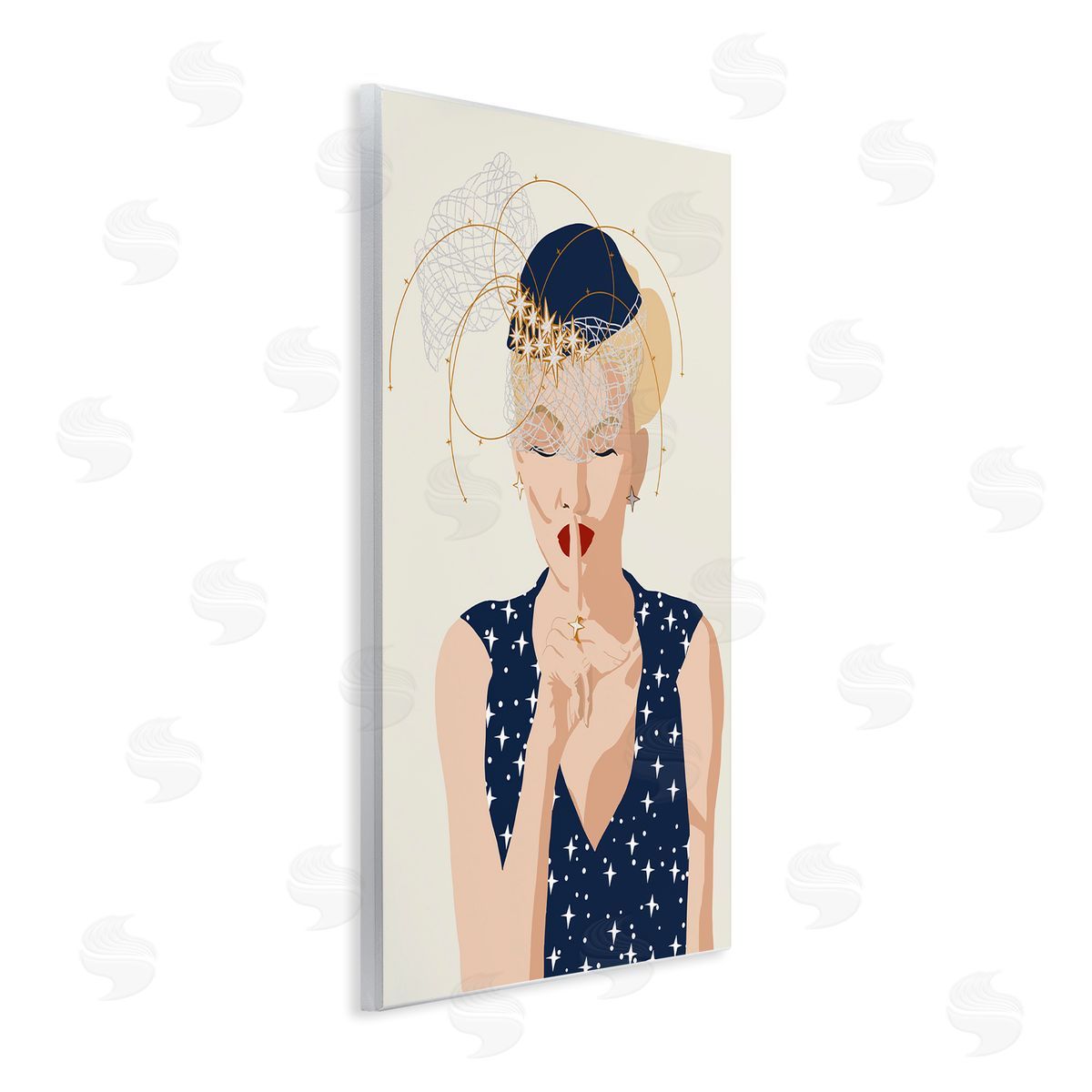 Chic Fashionista Portrait Wood Plaque Wall Art, Home Decor by Jen Bucheli