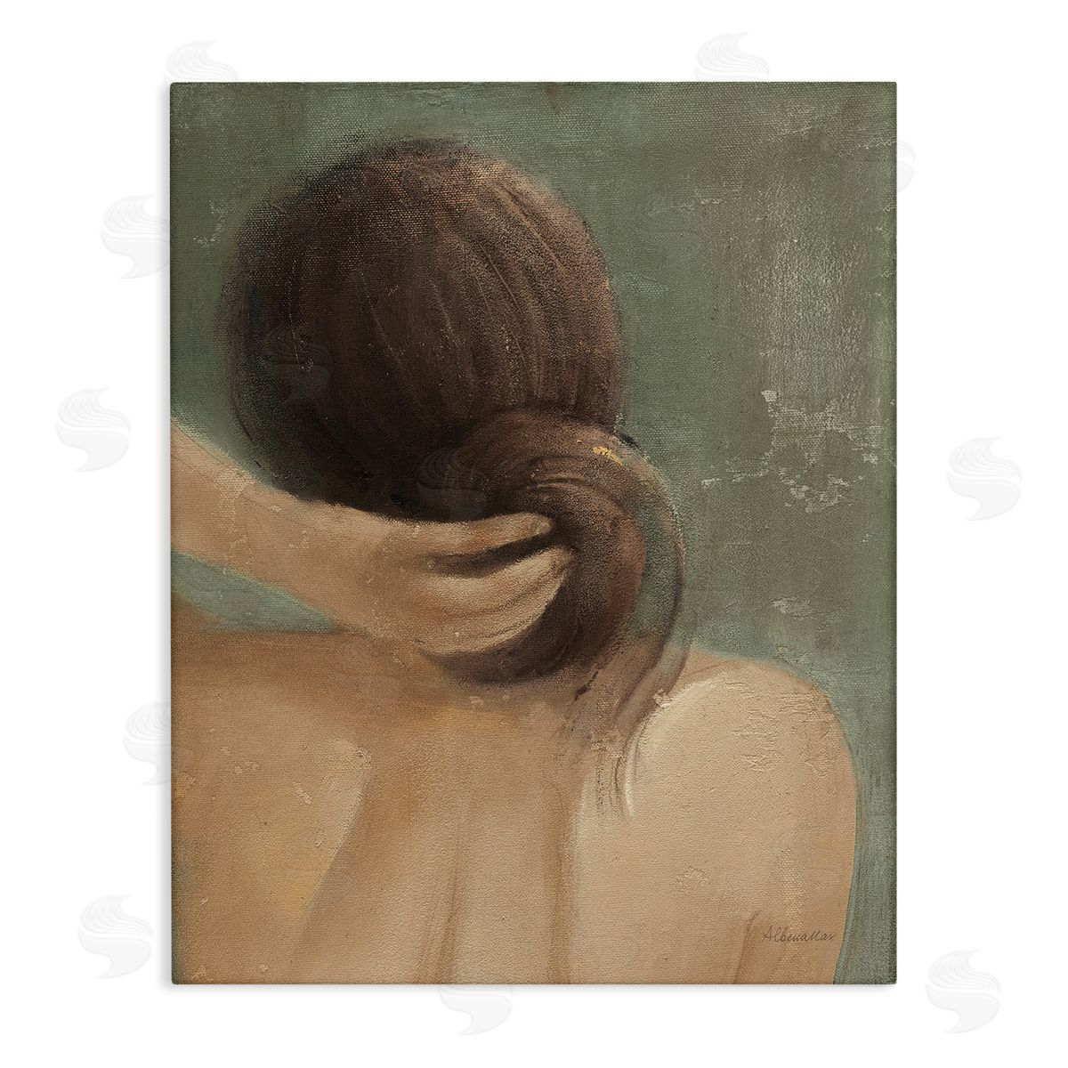 Classic Brunette Woman Canvas Wall Art, Home Decor by Albena Hristova