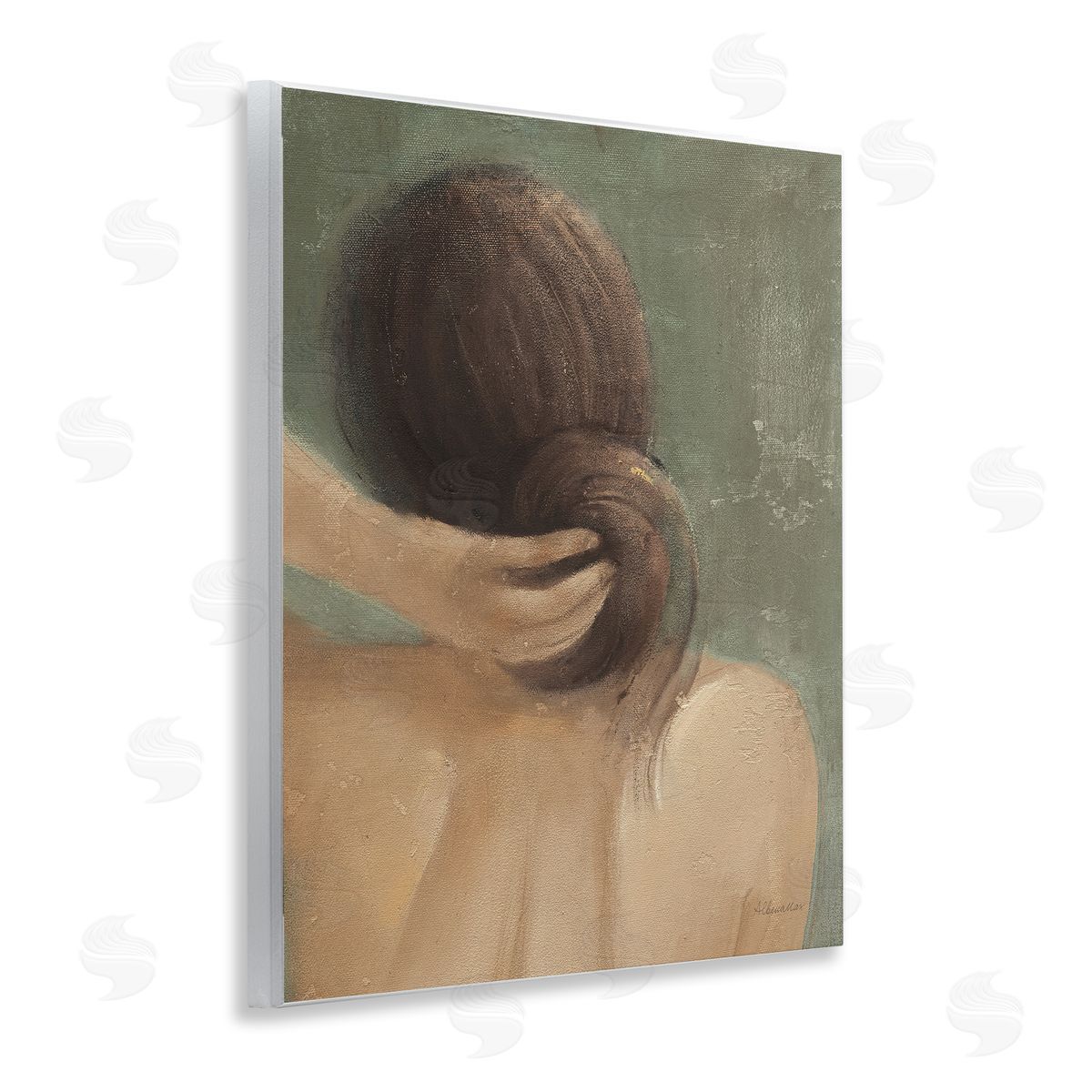Classic Brunette Woman Wood Plaque Wall Art, Home Decor by Albena Hristova