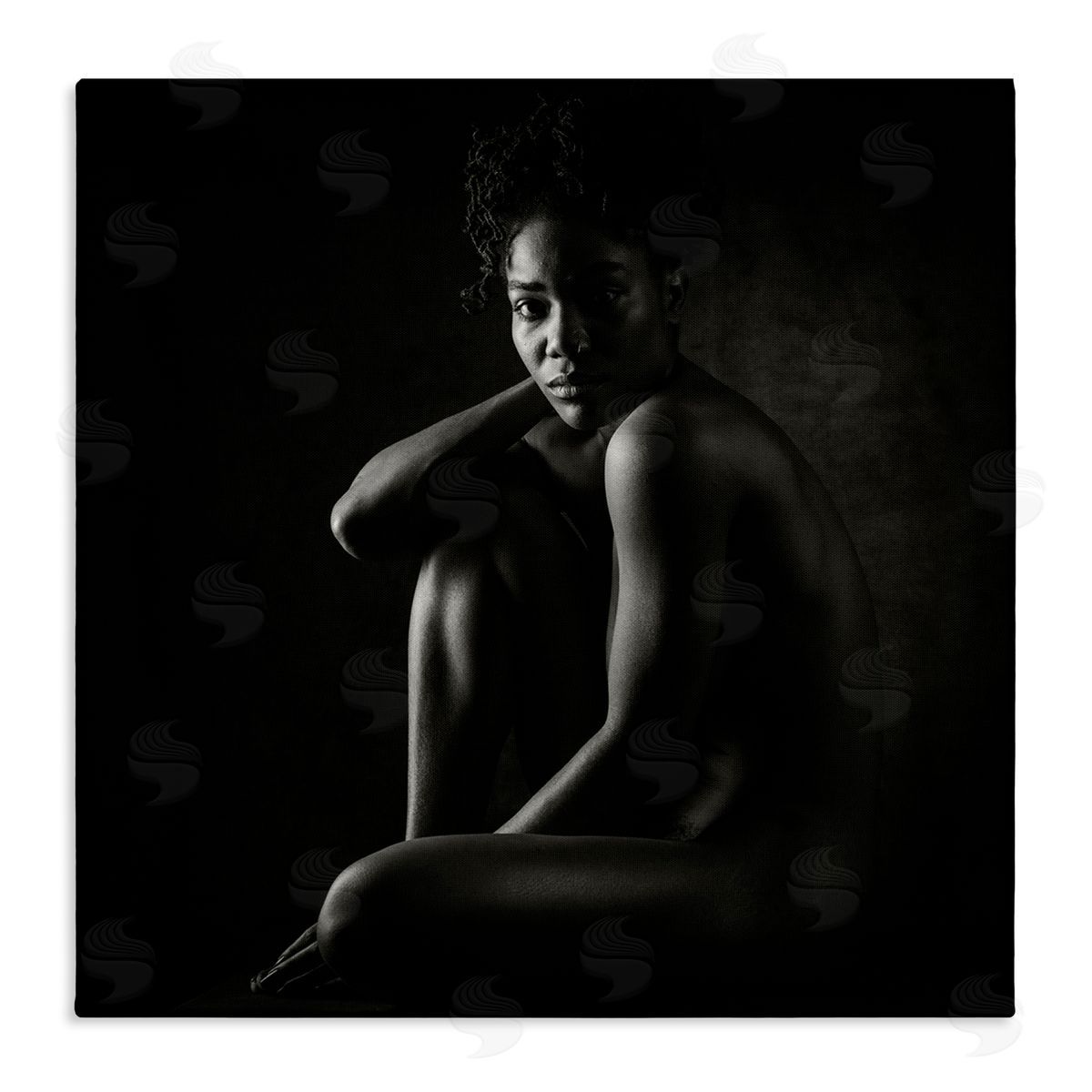 Dan Katz Nude Sitting Portrait Canvas Wall Art Print