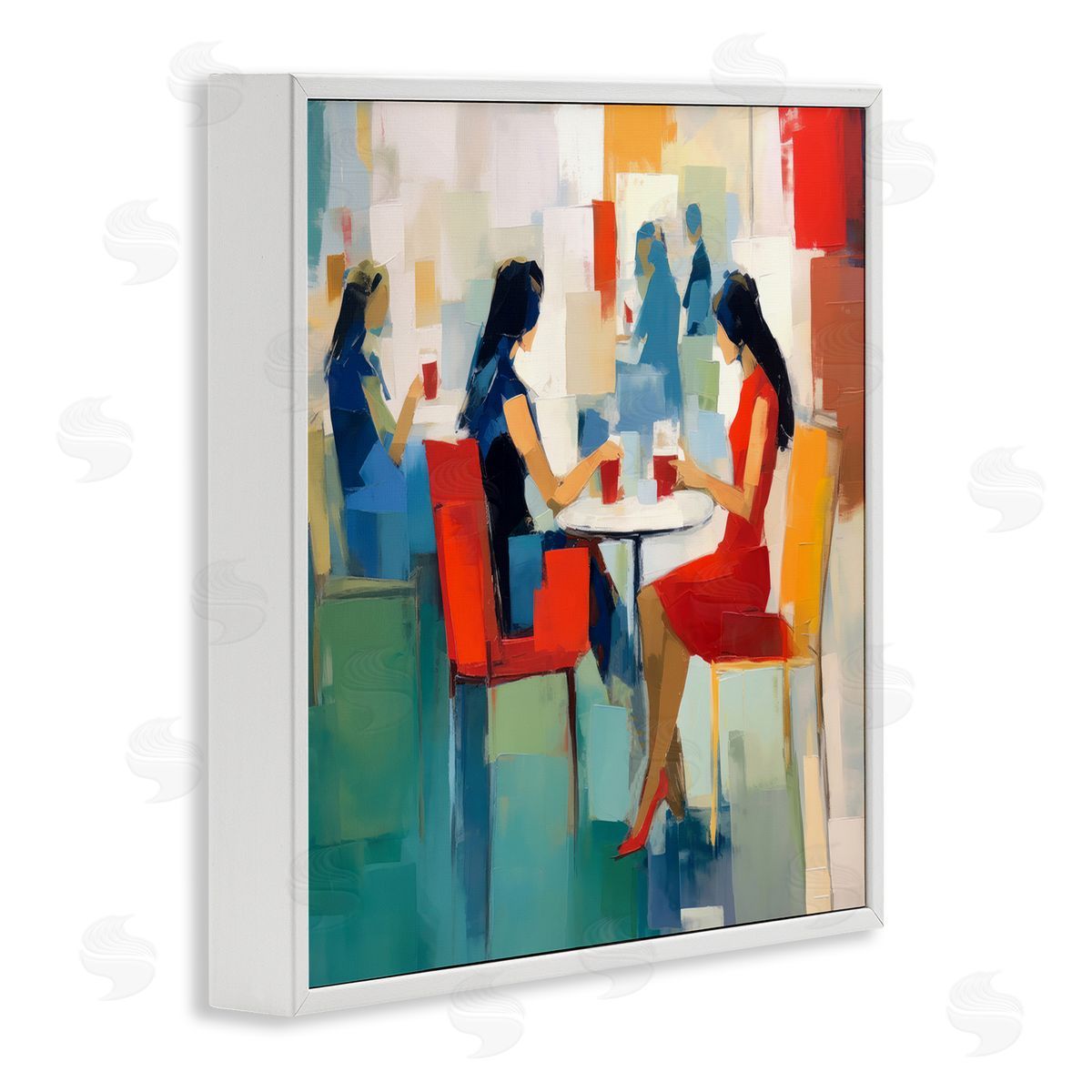 Irena Orlov Restaurant View Abstraction White Framed Giclee Wall Art Print