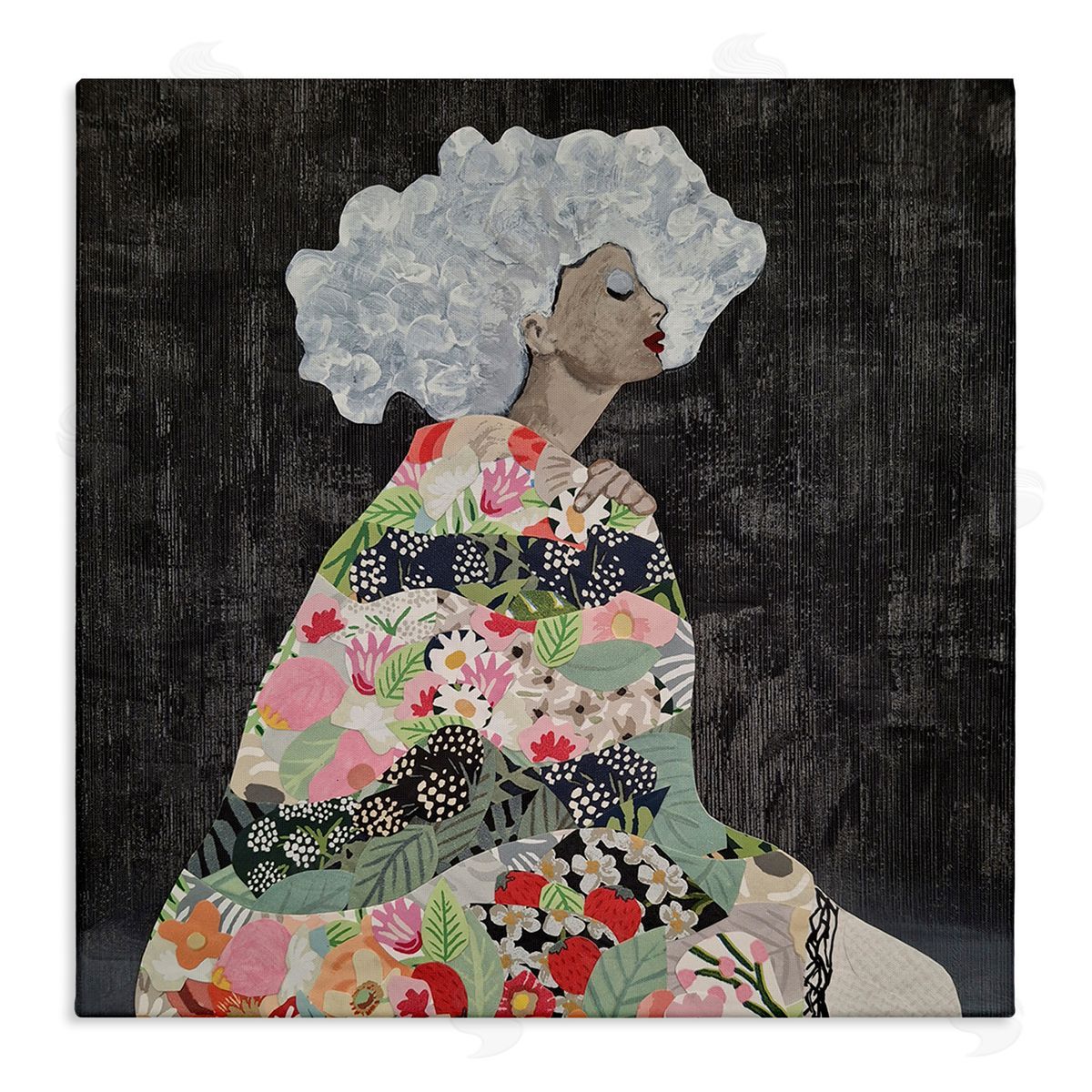Coco Good Floral Dress Woman Canvas Wall Art Print