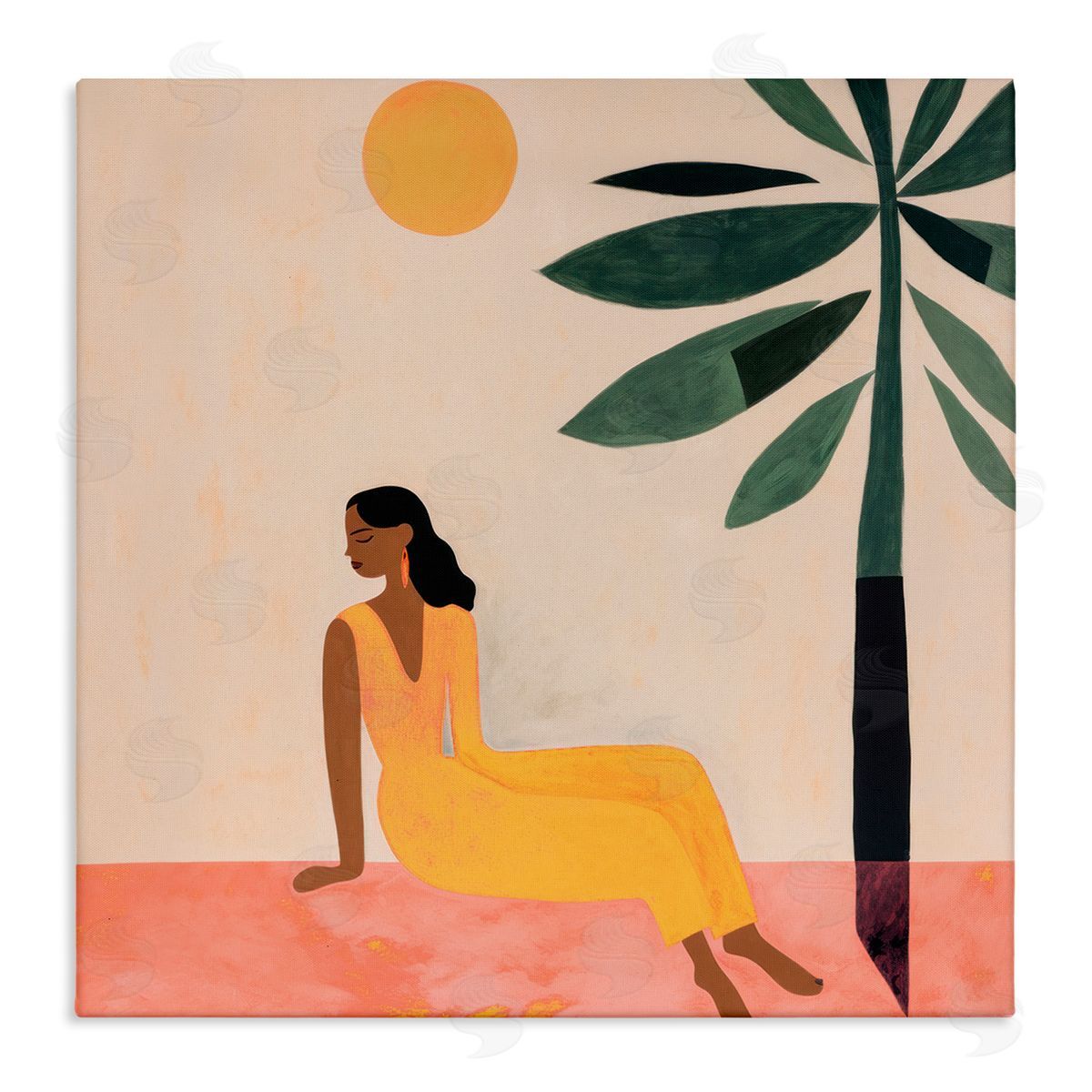 Lazar Studio Tropical Boho Woman Canvas Wall Art Print