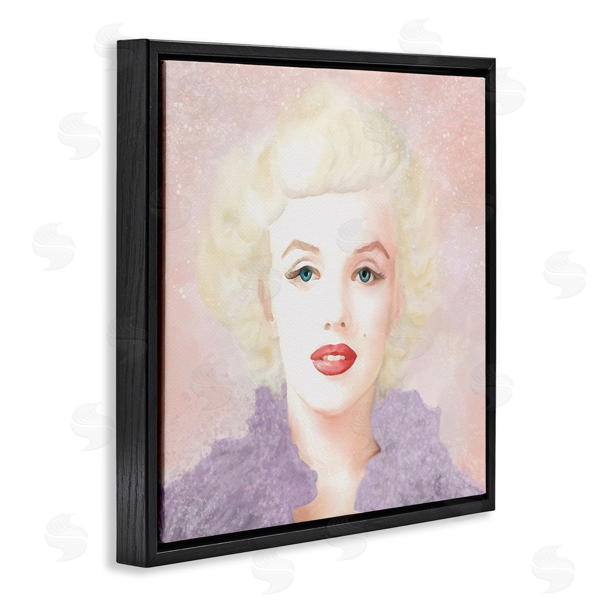 Amy Hall Pastel Marilyn Portrait Black Floating Frame Canvas Wall Art Print