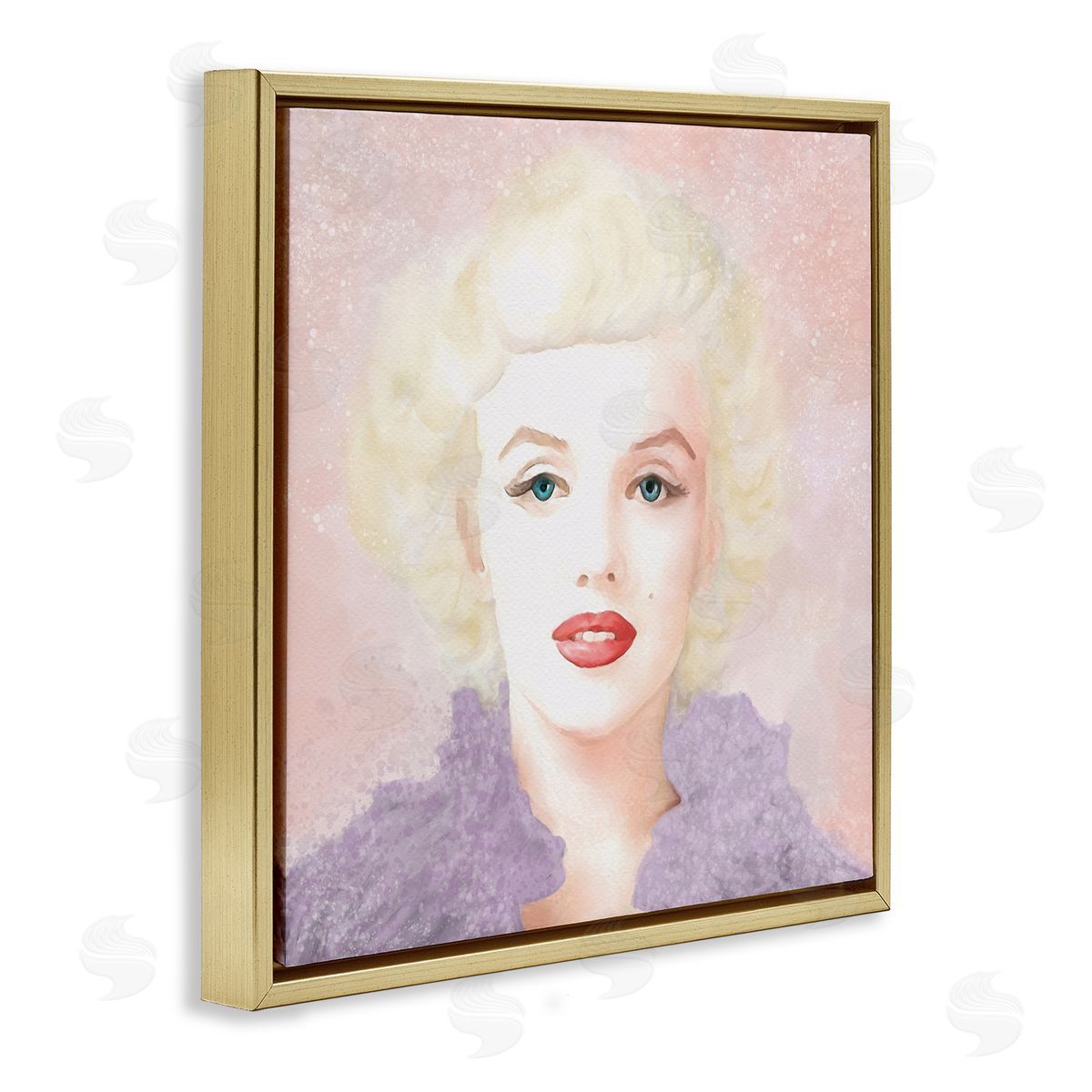 Amy Hall Pastel Marilyn Portrait Gold Floating Frame Canvas Wall Art Print