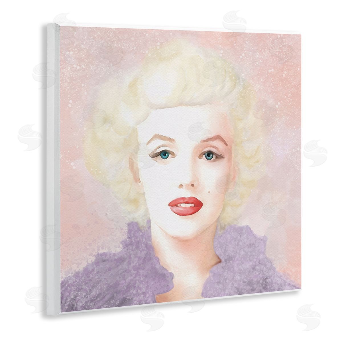 Amy Hall Pastel Marilyn Portrait Wooden Wall Plaque Art Print