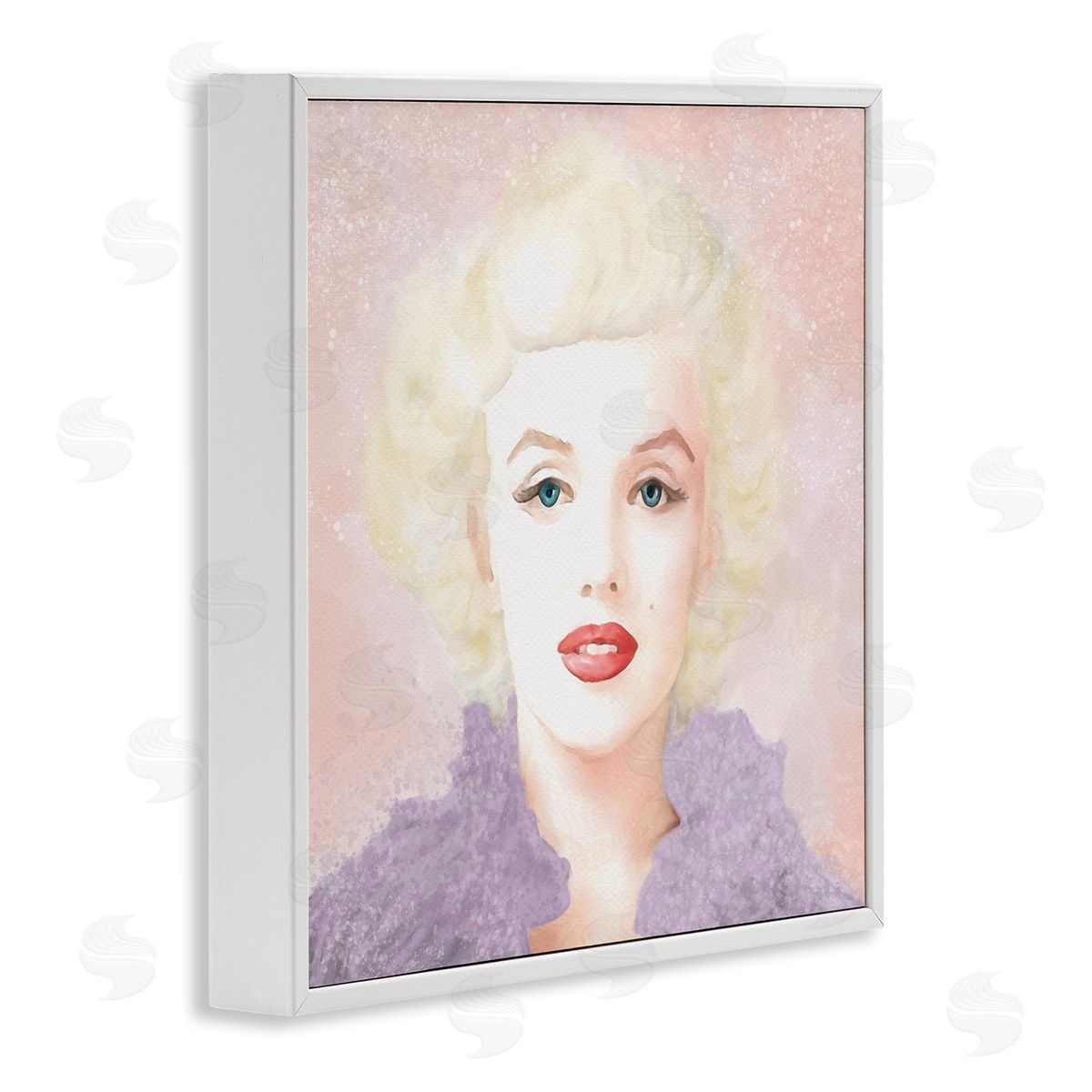Amy Hall Pastel Marilyn Portrait White Framed Giclee Wall Art Print