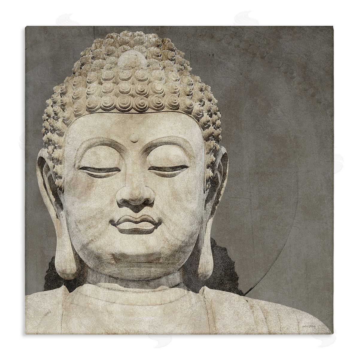 Amber Sterling Rustic Buddha Portrait Canvas Wall Art Print
