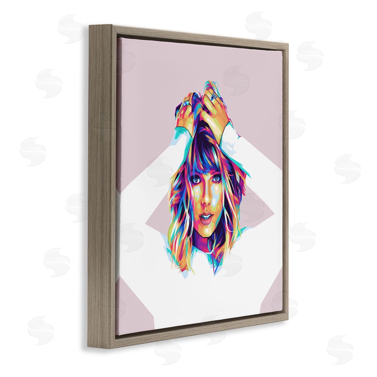 Birch & Ink Rainbow Haired Taylor Brown Floating Frame Canvas Wall Art Print