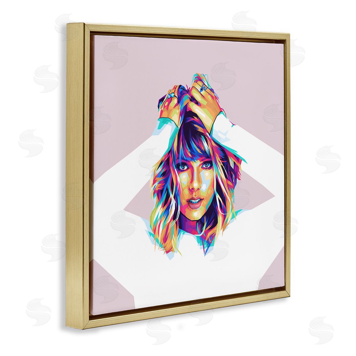 Birch & Ink Rainbow Haired Taylor Gold Floating Frame Canvas Wall Art Print