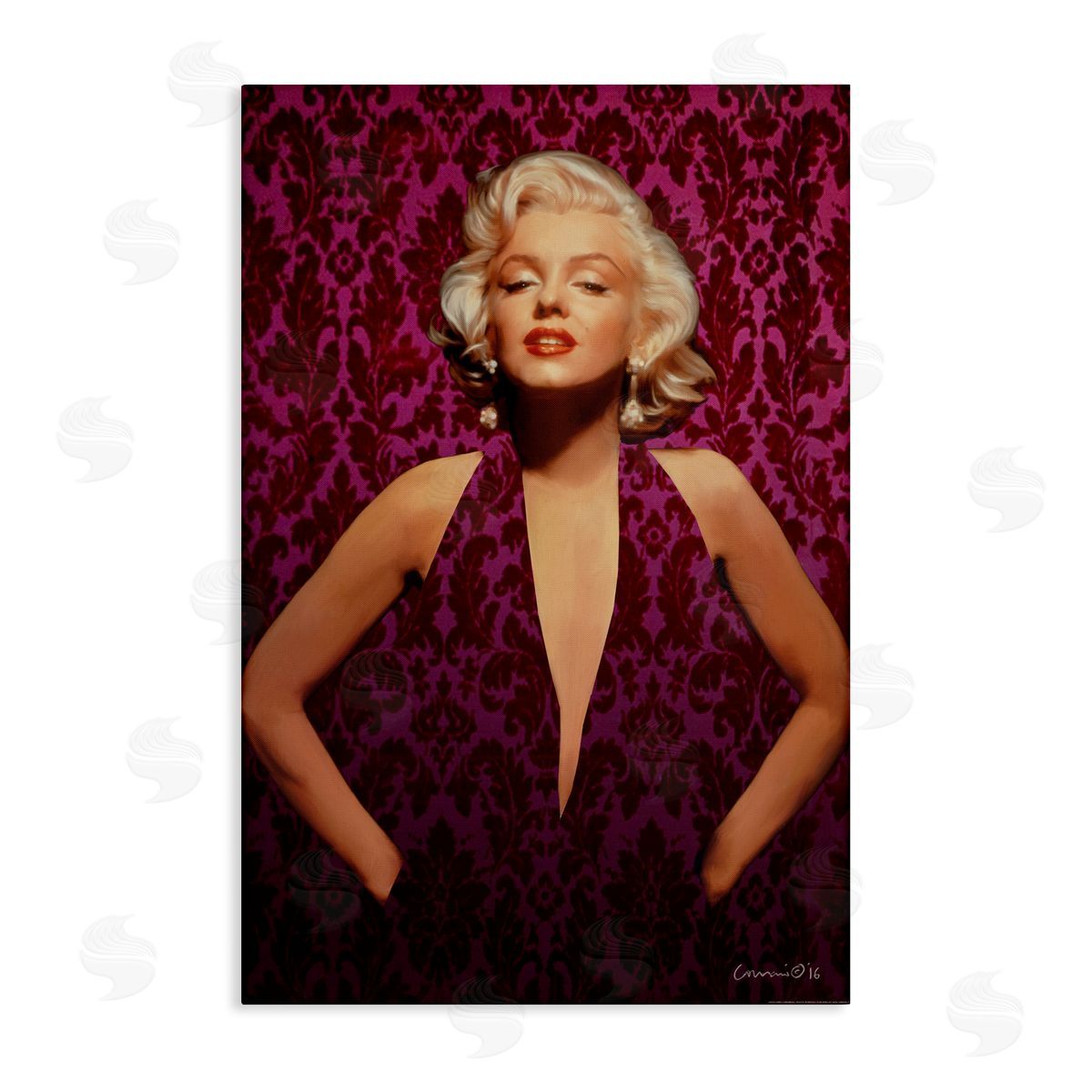 Victorian Patterned Marilyn Canvas Wall Art, Home Decor by Jadei Graphics