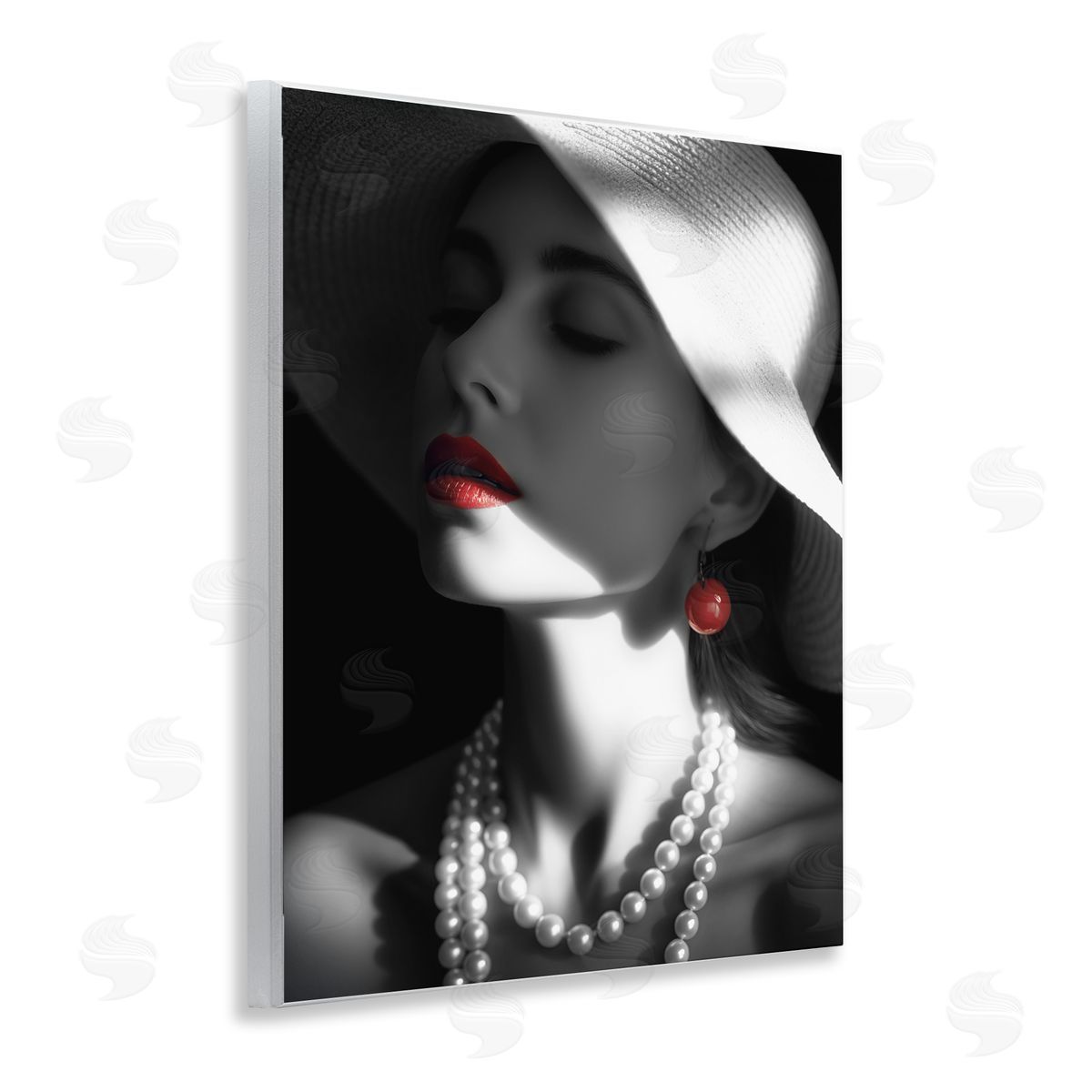 Red Lipstick Fashionista Wood Plaque Wall Art, Home Decor by Ziwei Li