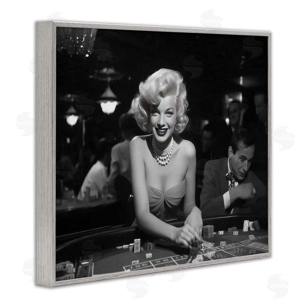 Iconic Marilyn Portrait Grey Frame Print Wall Art, Home Decor by Lazar Studio