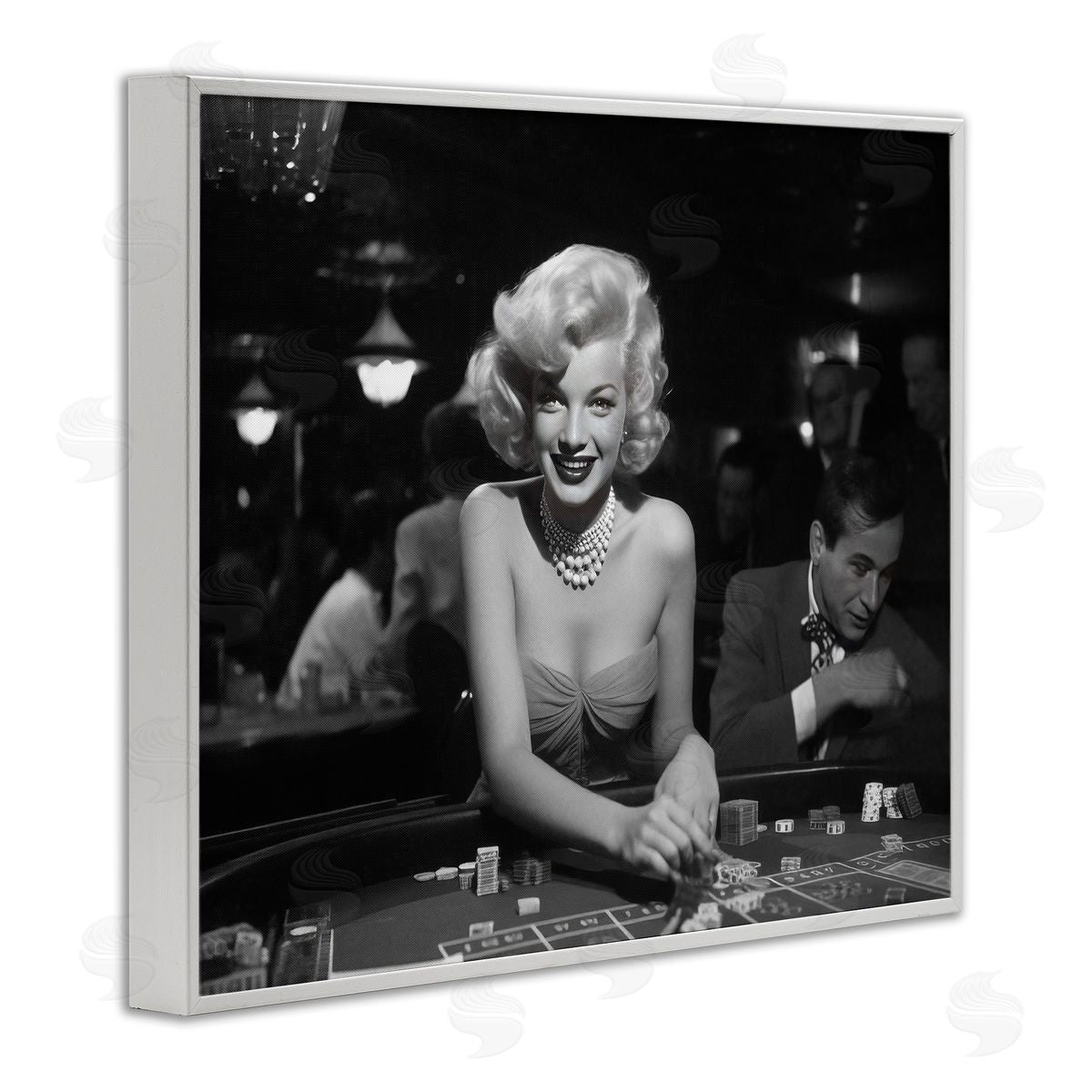 Iconic Marilyn Portrait White Frame Print Wall Art, Home Decor by Lazar Studio