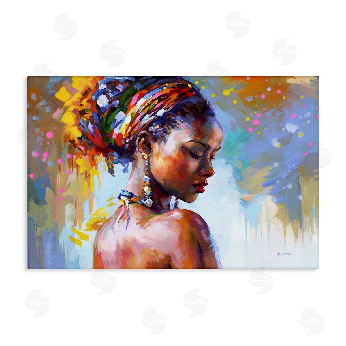 Leon Devenice African Beauty Portrait Canvas Wall Art Print