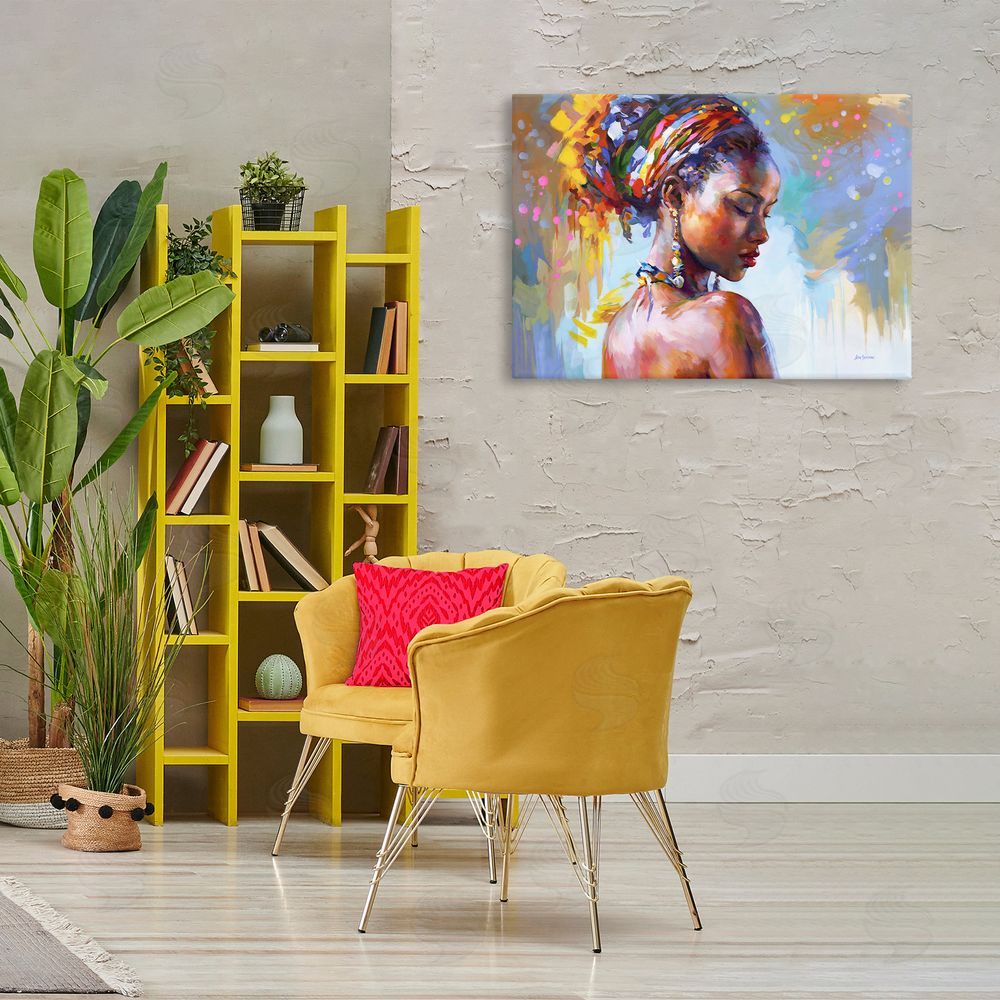Leon Devenice African Beauty Portrait Canvas Wall Art Print in Room
