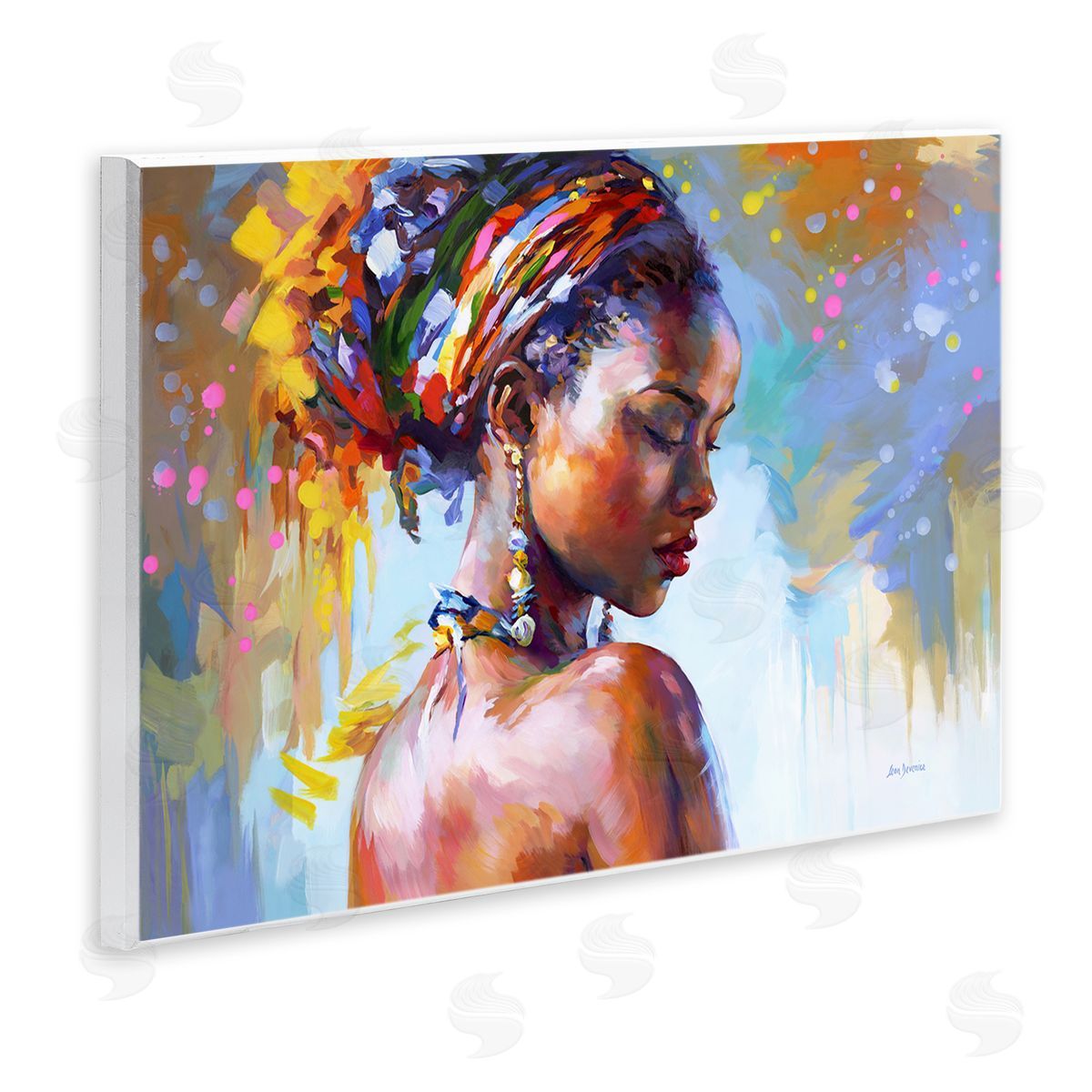 Leon Devenice African Beauty Portrait Wooden Wall Plaque Art Print