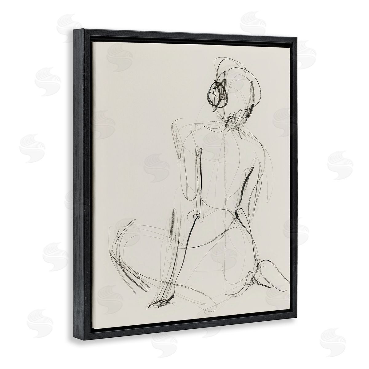 Victoria Barnes Nude Figure Study Black Floating Frame Canvas Wall Art Print