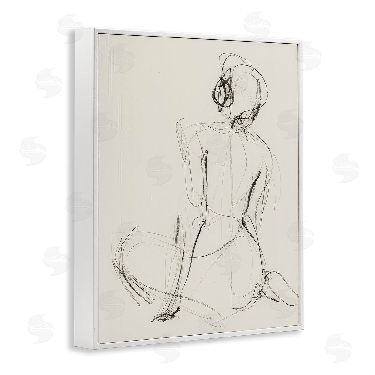 Victoria Barnes Nude Figure Study White Framed Giclee Wall Art Print