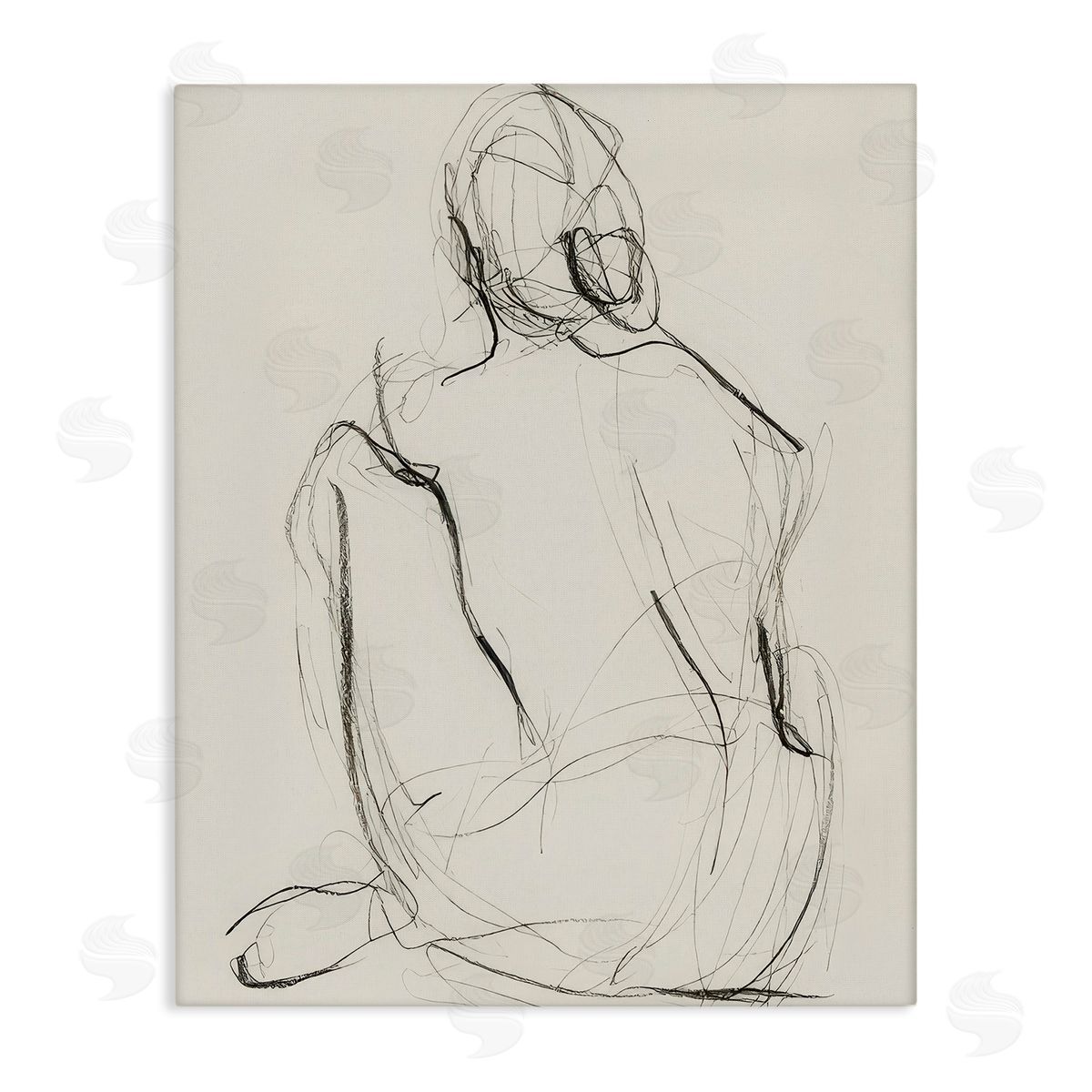 Victoria Barnes Nude Figure Drawing Canvas Wall Art Print