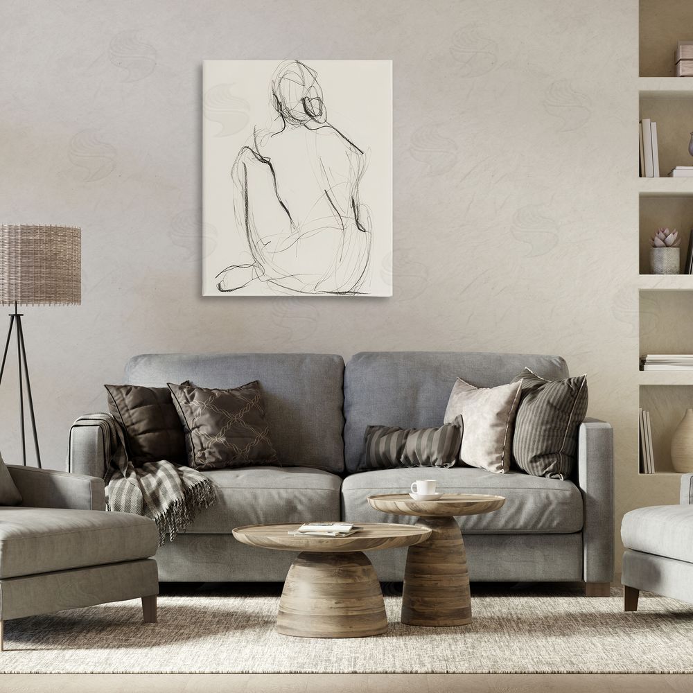 Victoria Barnes Nude Figure Drawing Canvas Wall Art Print in Room
