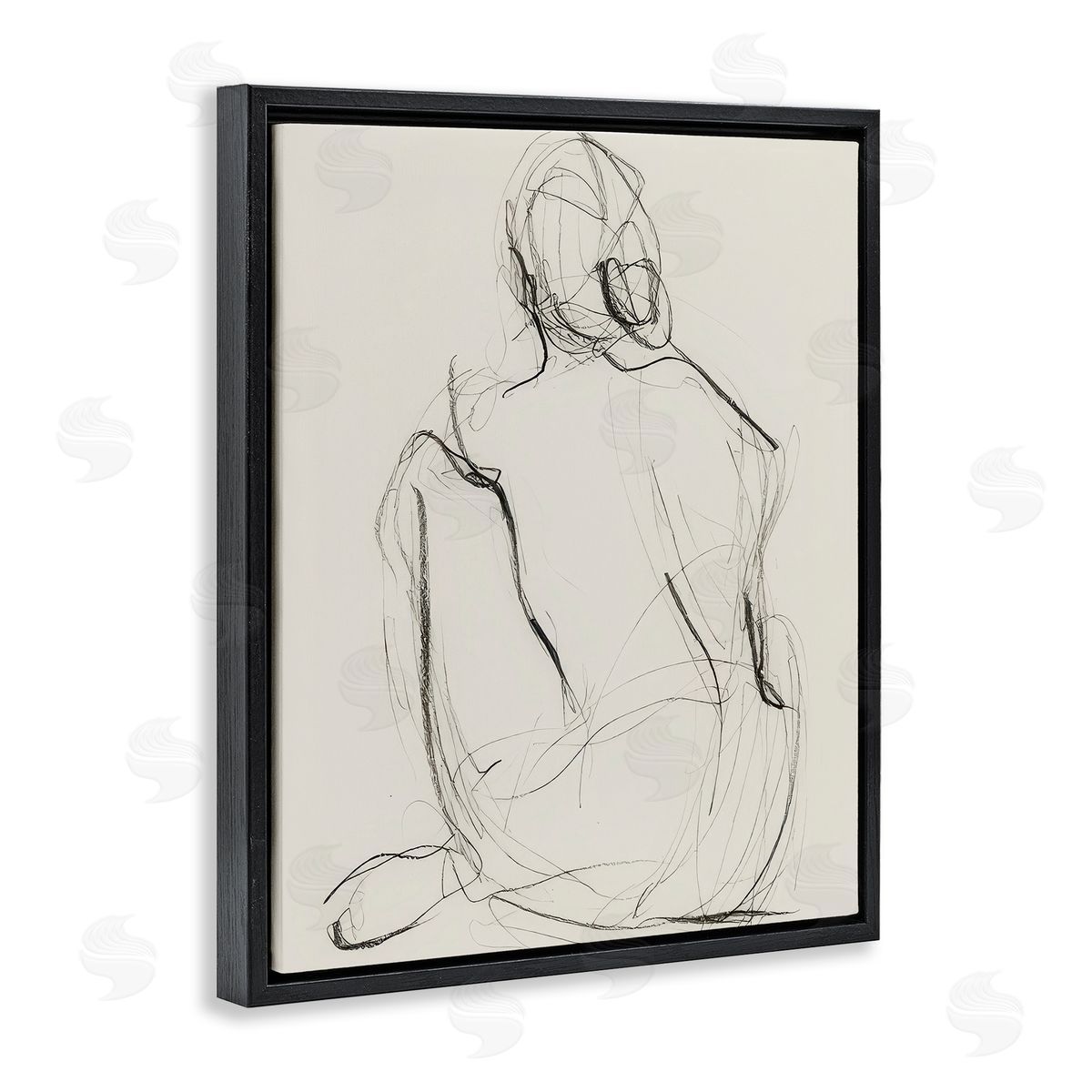 Victoria Barnes Nude Figure Drawing Black Floating Frame Canvas Wall Art Print