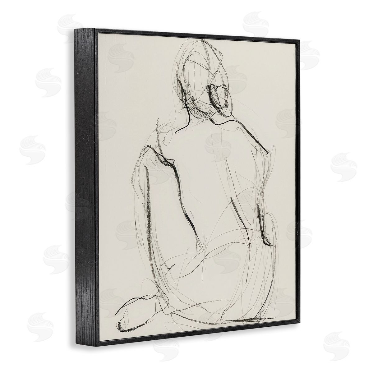 Victoria Barnes Nude Figure Drawing Black Framed Giclee Wall Art Print