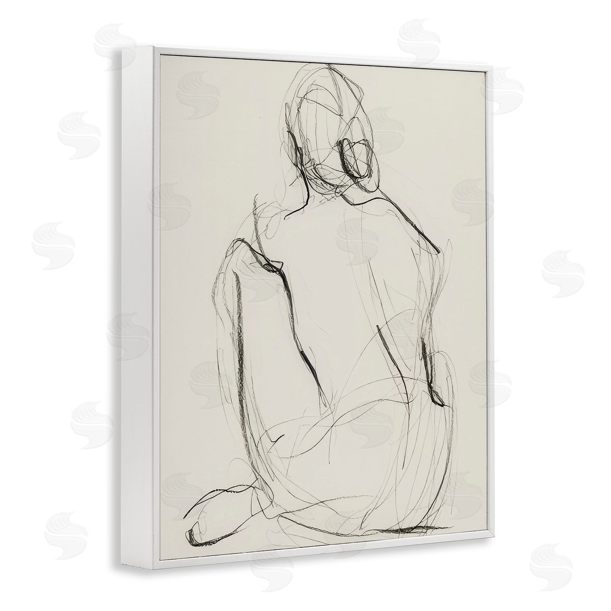 Victoria Barnes Nude Figure Drawing White Framed Giclee Wall Art Print