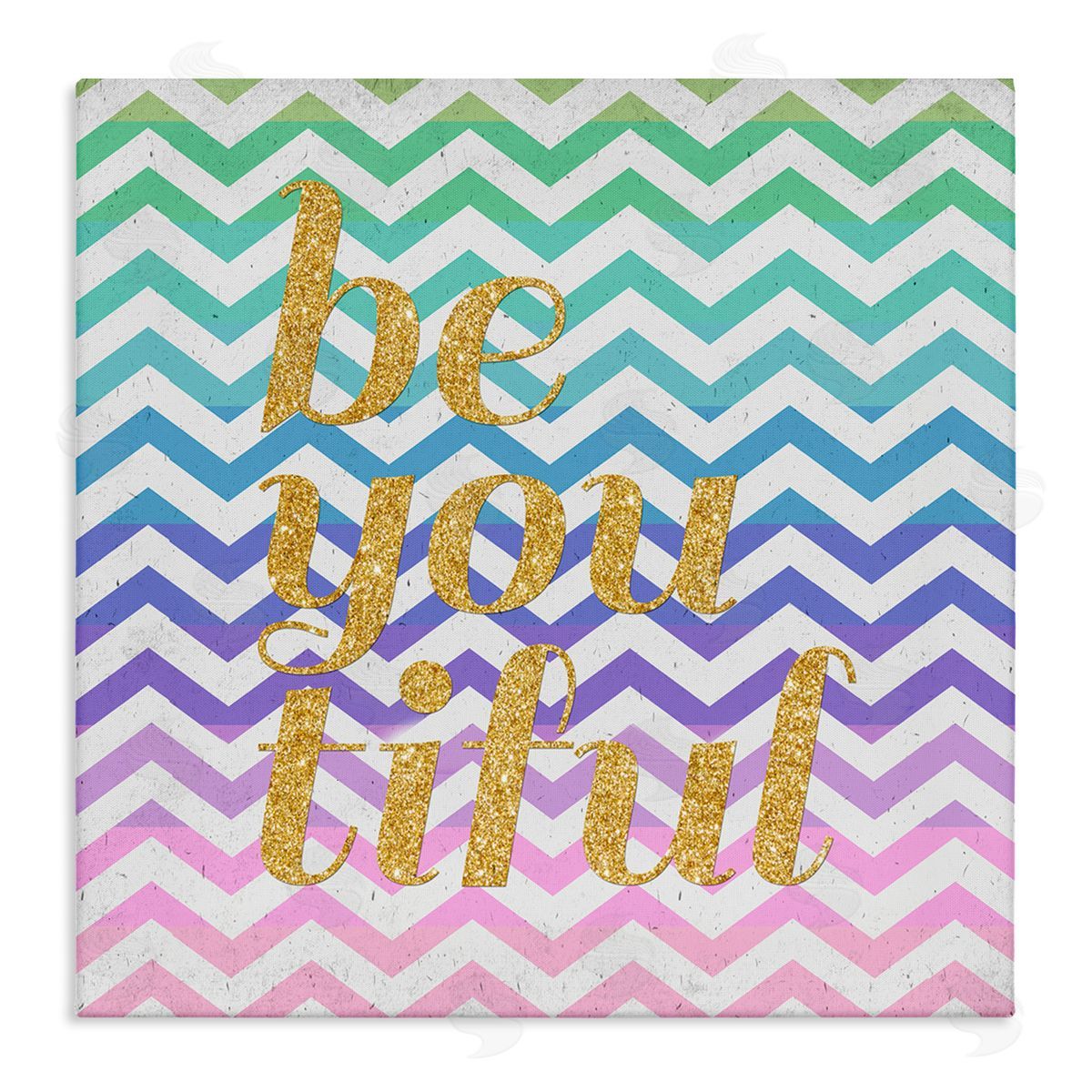 SD Graphics Studio Chevron Beautiful Phrase Canvas Wall Art Print