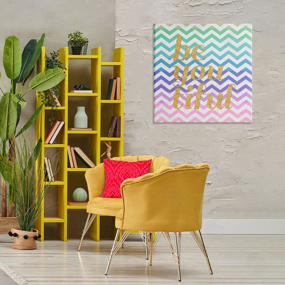 SD Graphics Studio Chevron Beautiful Phrase Canvas Wall Art Print in Room