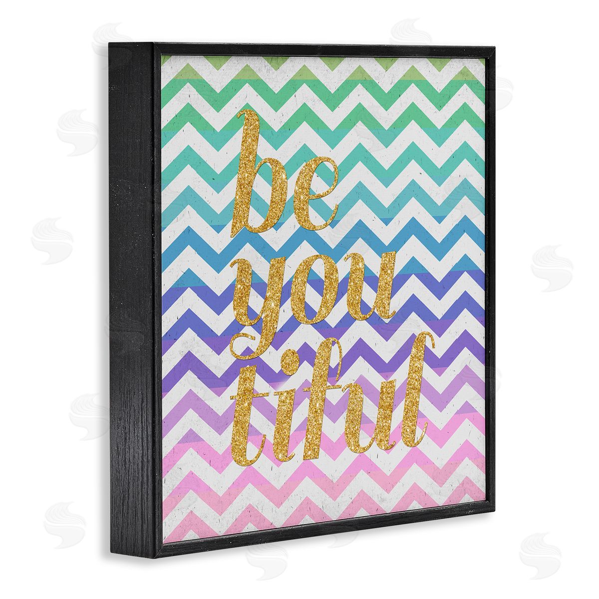 SD Graphics Studio Chevron Beautiful Phrase Black Framed Giclee Wall Art Print
