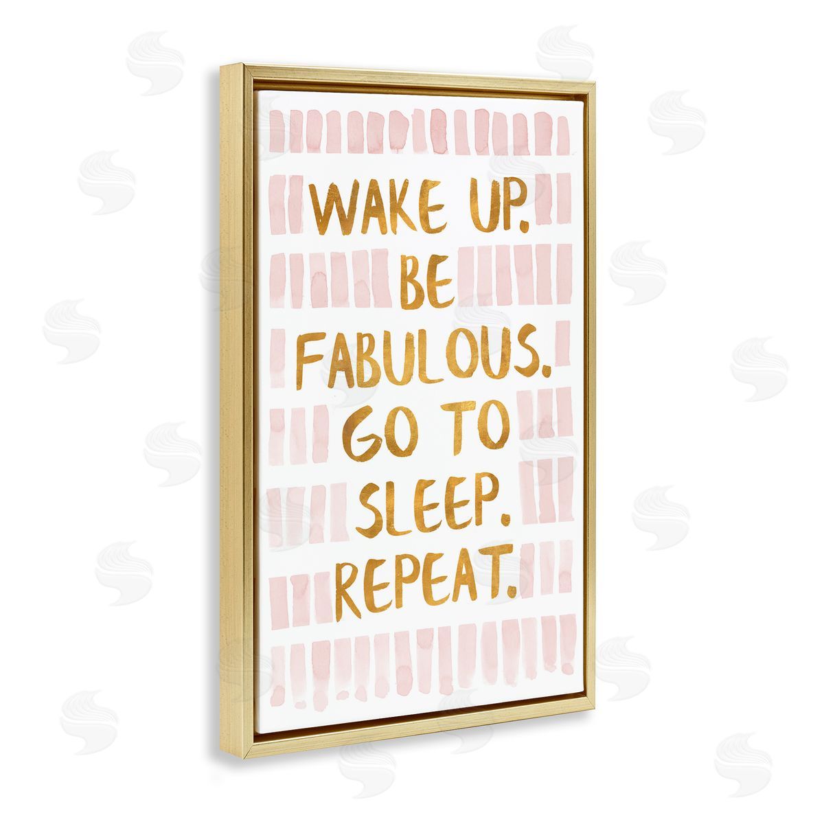 Wake Up Be Fabulous Gold Floating Frame Canvas Wall Art, Home Decor by Sd Graphics Studio