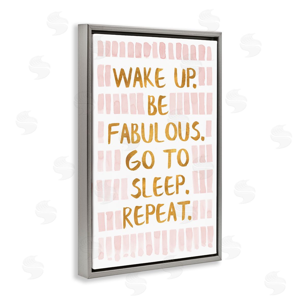 Wake Up Be Fabulous Grey Floating Frame Canvas Wall Art, Home Decor by Sd Graphics Studio