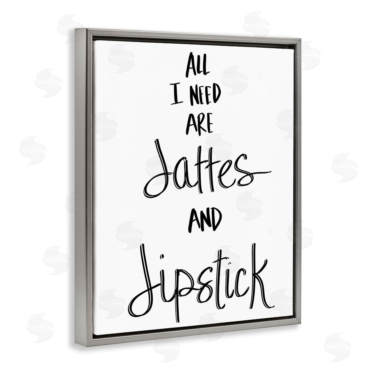 Need Lattes and Lipstick Grey Floating Frame Canvas Wall Art, Home Decor by Sd Graphics Studio