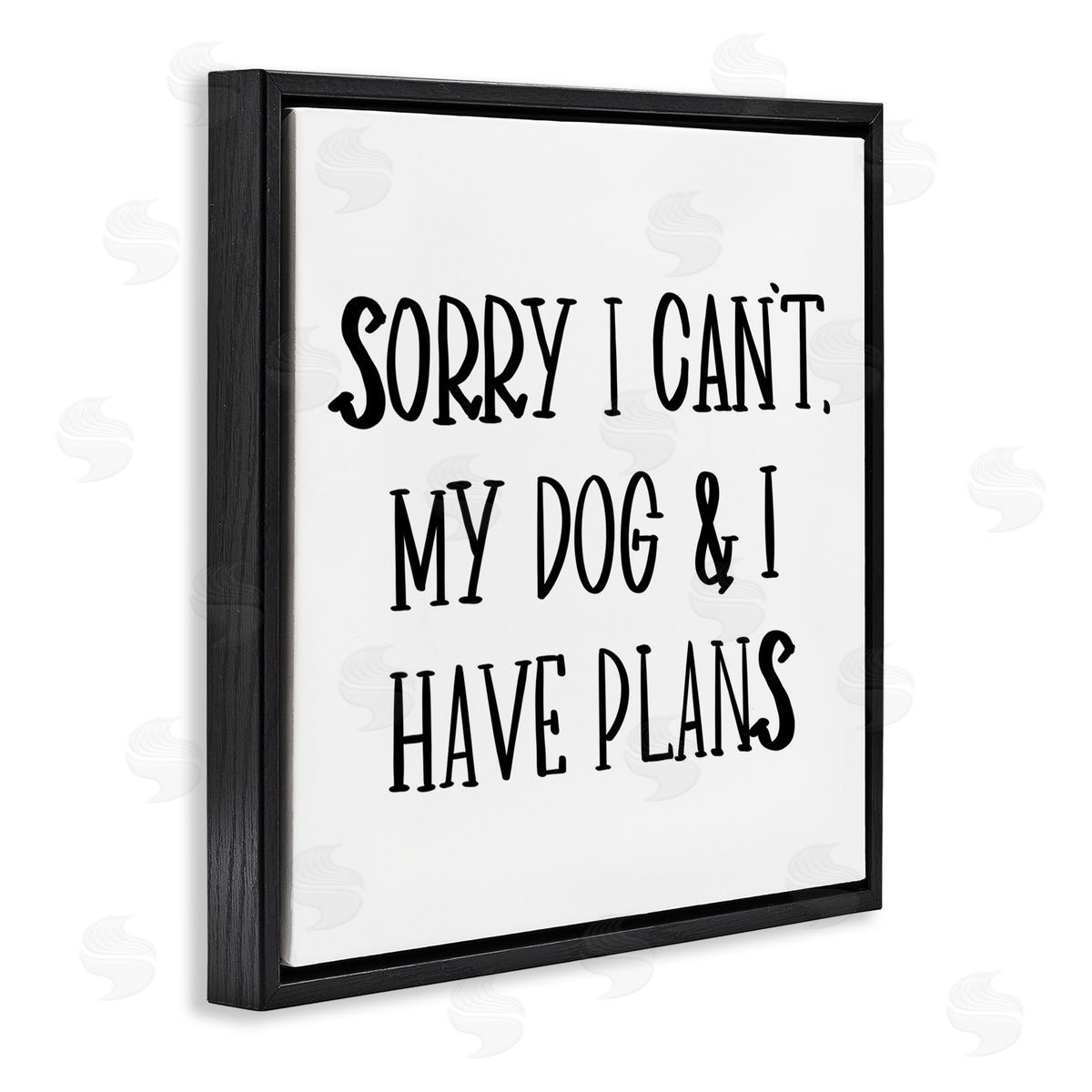 SD Graphics Studio Plans With Dog Black Floating Frame Canvas Wall Art Print