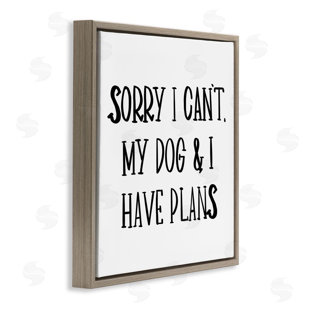 SD Graphics Studio Plans With Dog Brown Floating Frame Canvas Wall Art Print