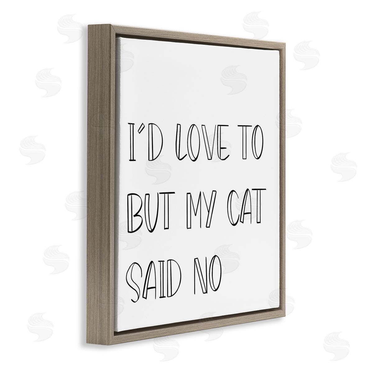 SD Graphics Studio My Cat Said No Brown Floating Frame Canvas Wall Art Print