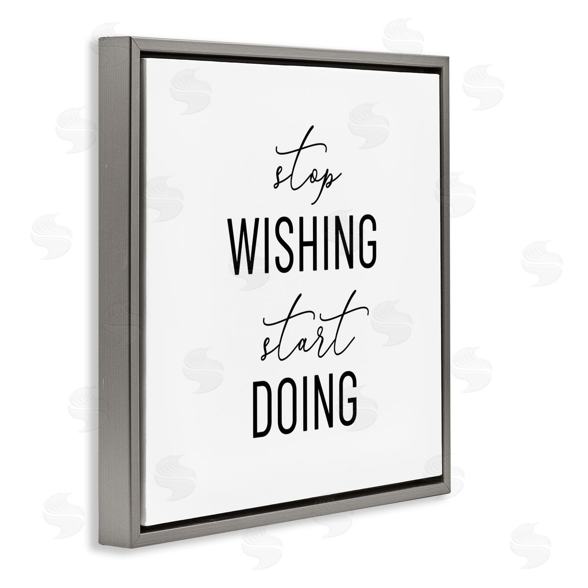 Anna Quach Motivational Start Doing Gray Floating Frame Canvas Wall Art Print
