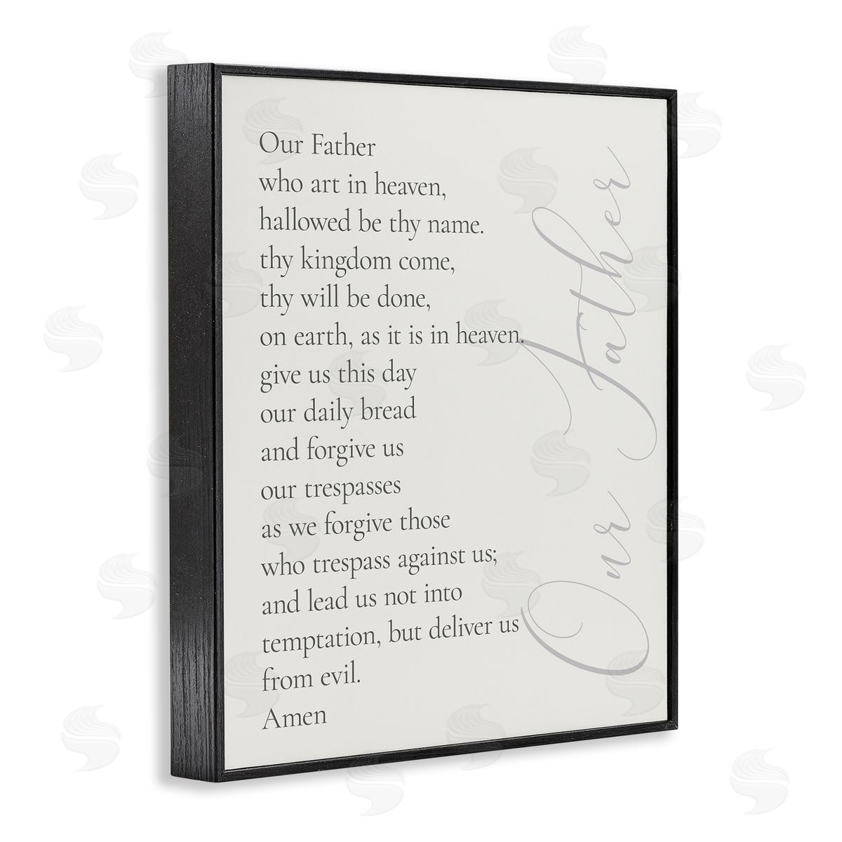 Our Father Prayer Black Frame Print Wall Art, Home Decor by Anna Quach