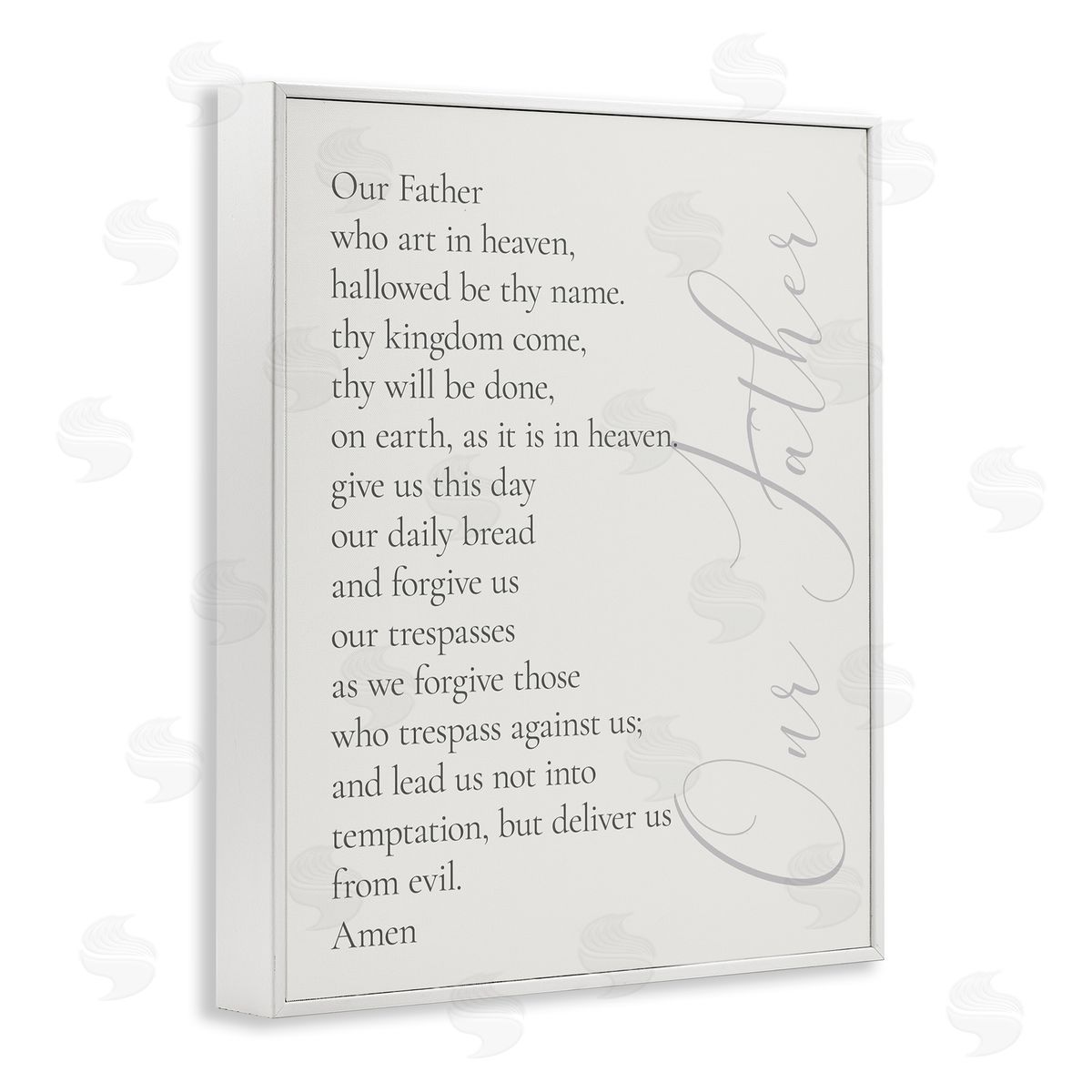 Our Father Prayer White Frame Print Wall Art, Home Decor by Anna Quach