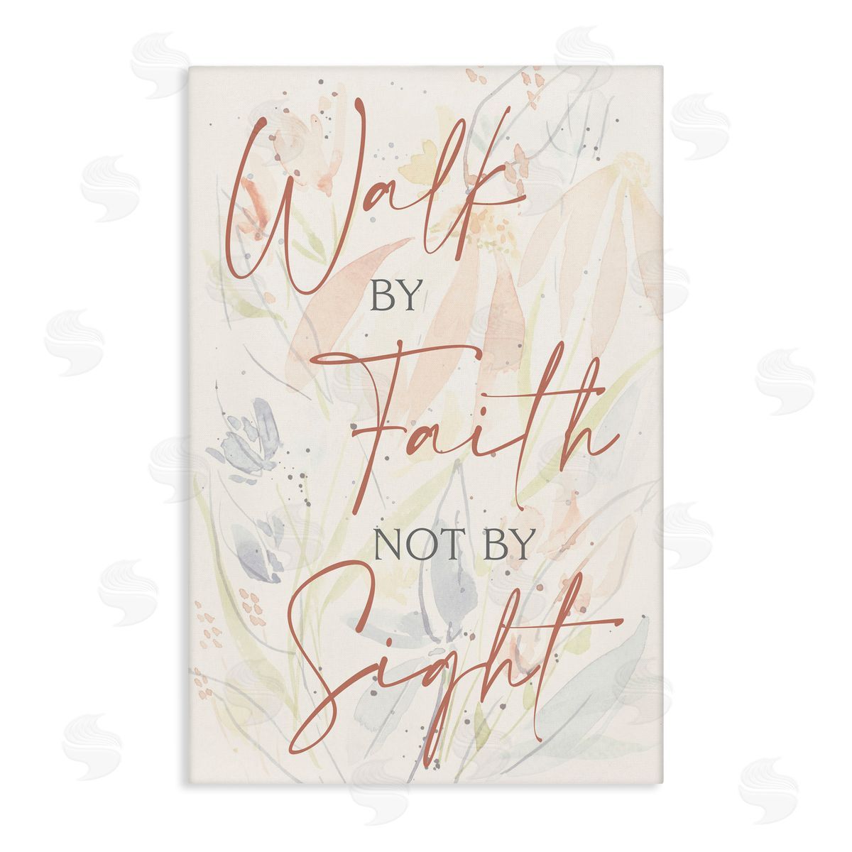 Walk By Faith Phrase Canvas Wall Art, Home Decor by Krinlox