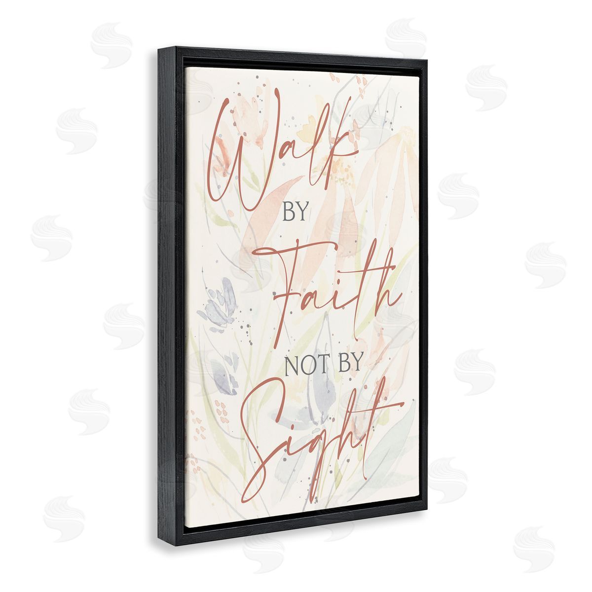 Walk By Faith Phrase Black Floating Frame Canvas Wall Art, Home Decor by Krinlox