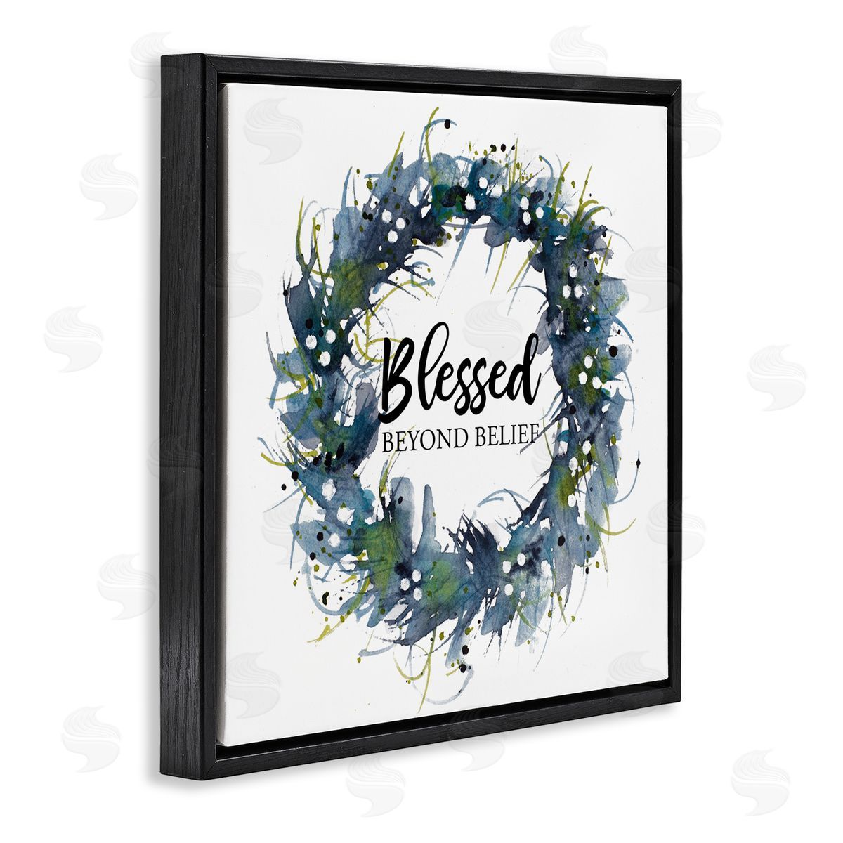 Krinlox Blessed Beyond Belief Black Floating Frame Canvas Wall Art Print