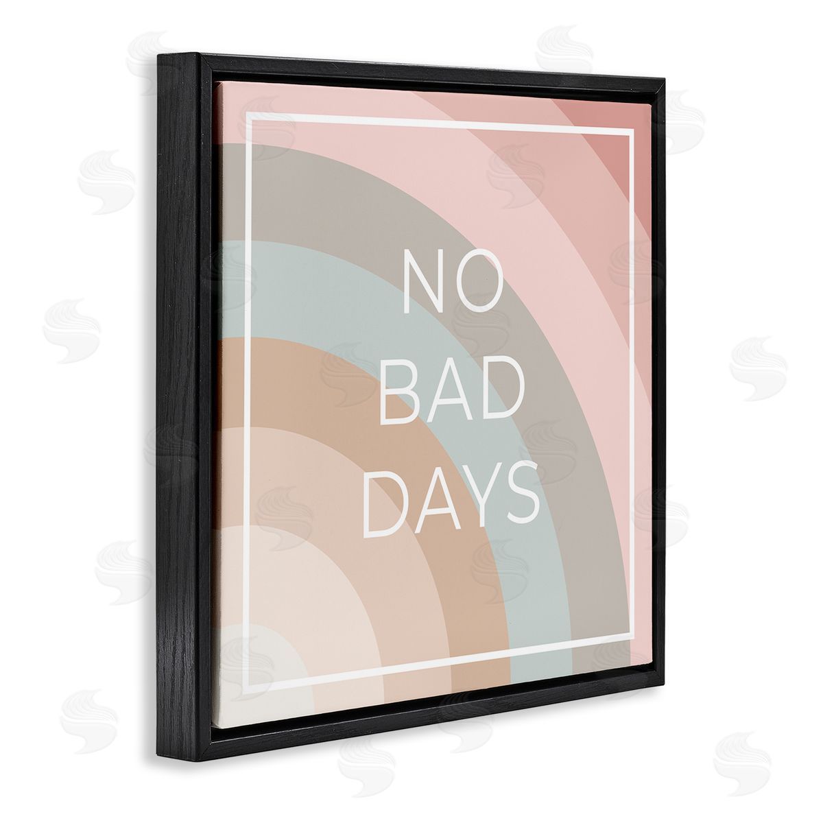 Anna Quach No Bad Days Rainbow Black Floating Frame Canvas Wall Art Print