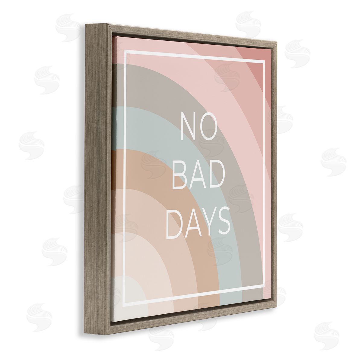 Anna Quach No Bad Days Rainbow Brown Floating Frame Canvas Wall Art Print