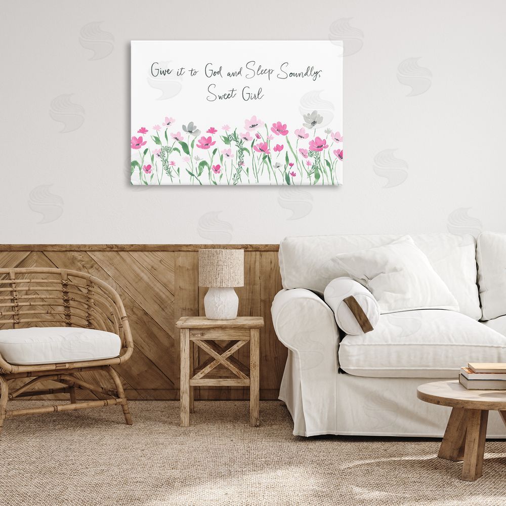 Lucille Price Sleep Soundly Sweet Girl Canvas Wall Art Print in Room