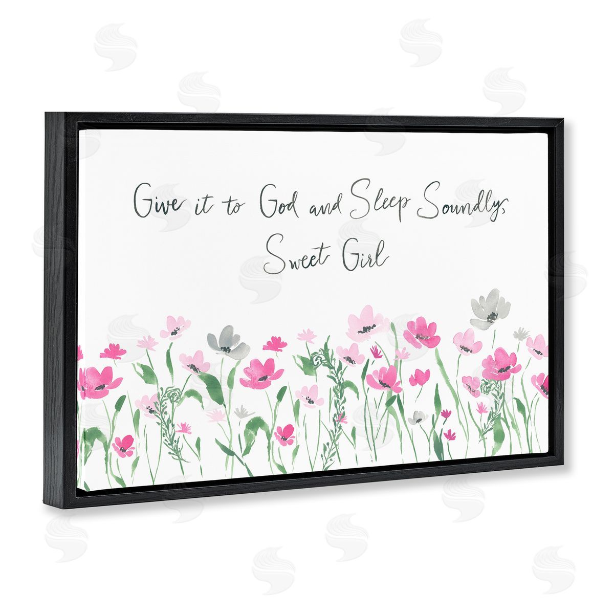 Lucille Price Sleep Soundly Sweet Girl Black Floating Frame Canvas Wall Art Print