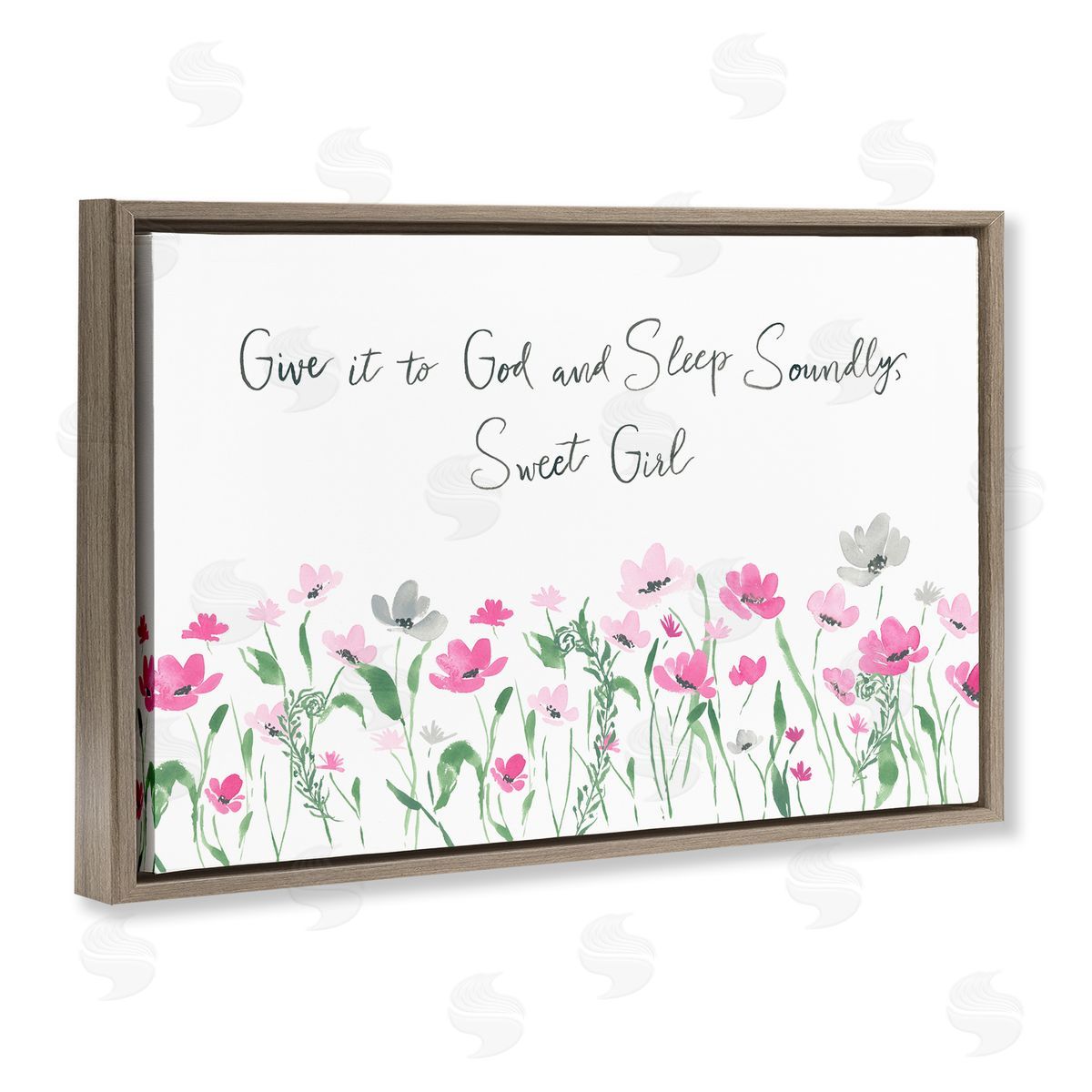 Lucille Price Sleep Soundly Sweet Girl Brown Floating Frame Canvas Wall Art Print